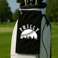Philly Baseball Sports Skyline Illustration Cityscape Golf Towel thumb 2