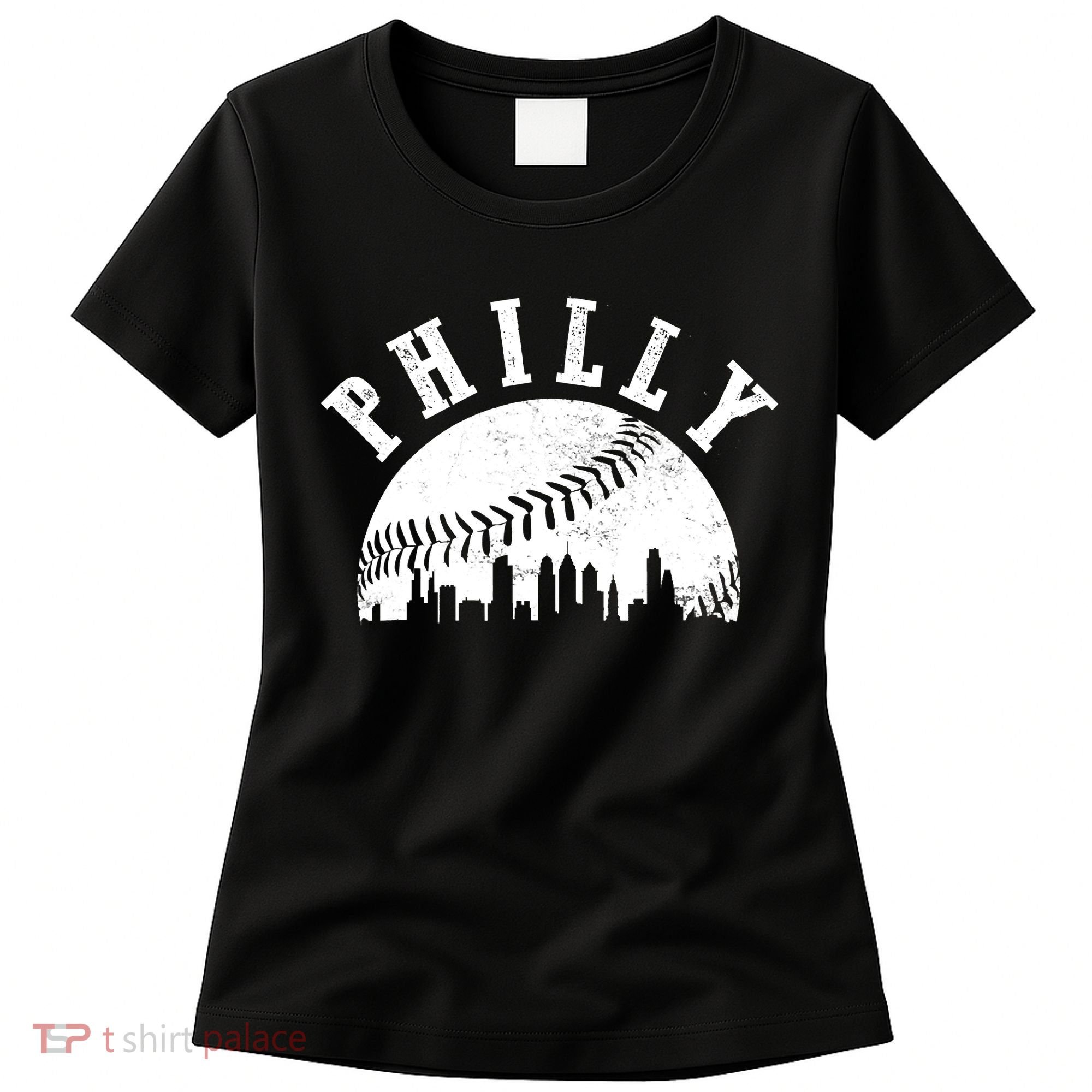 Philly Baseball Sports Skyline Illustration Cityscape Women's T-Shirt