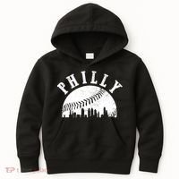Philly Baseball Sports Skyline Illustration Cityscape Kids Hoodie thumb 0