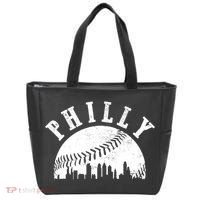 Philly Baseball Sports Skyline Illustration Cityscape Tote Bag thumb 0