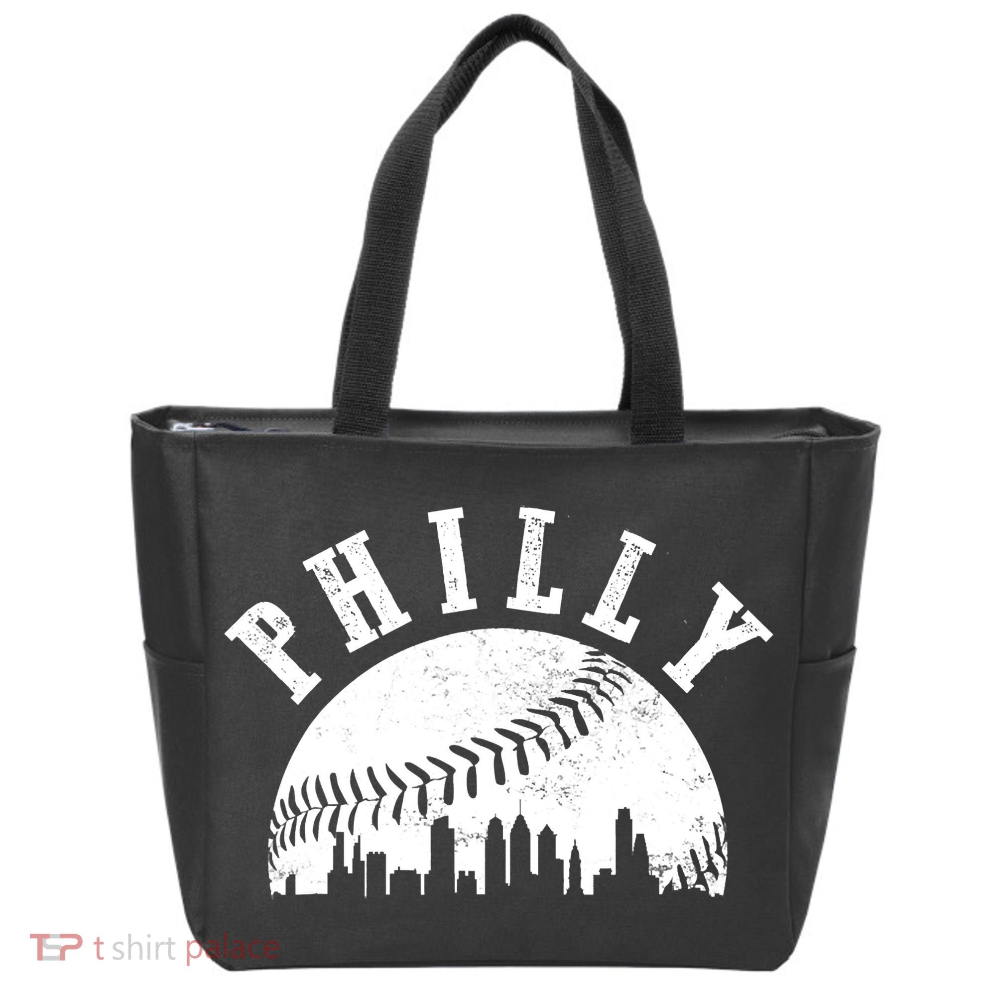 Philly Baseball Sports Skyline Illustration Cityscape Tote Bag