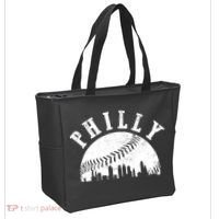 Philly Baseball Sports Skyline Illustration Cityscape Tote Bag thumb 2