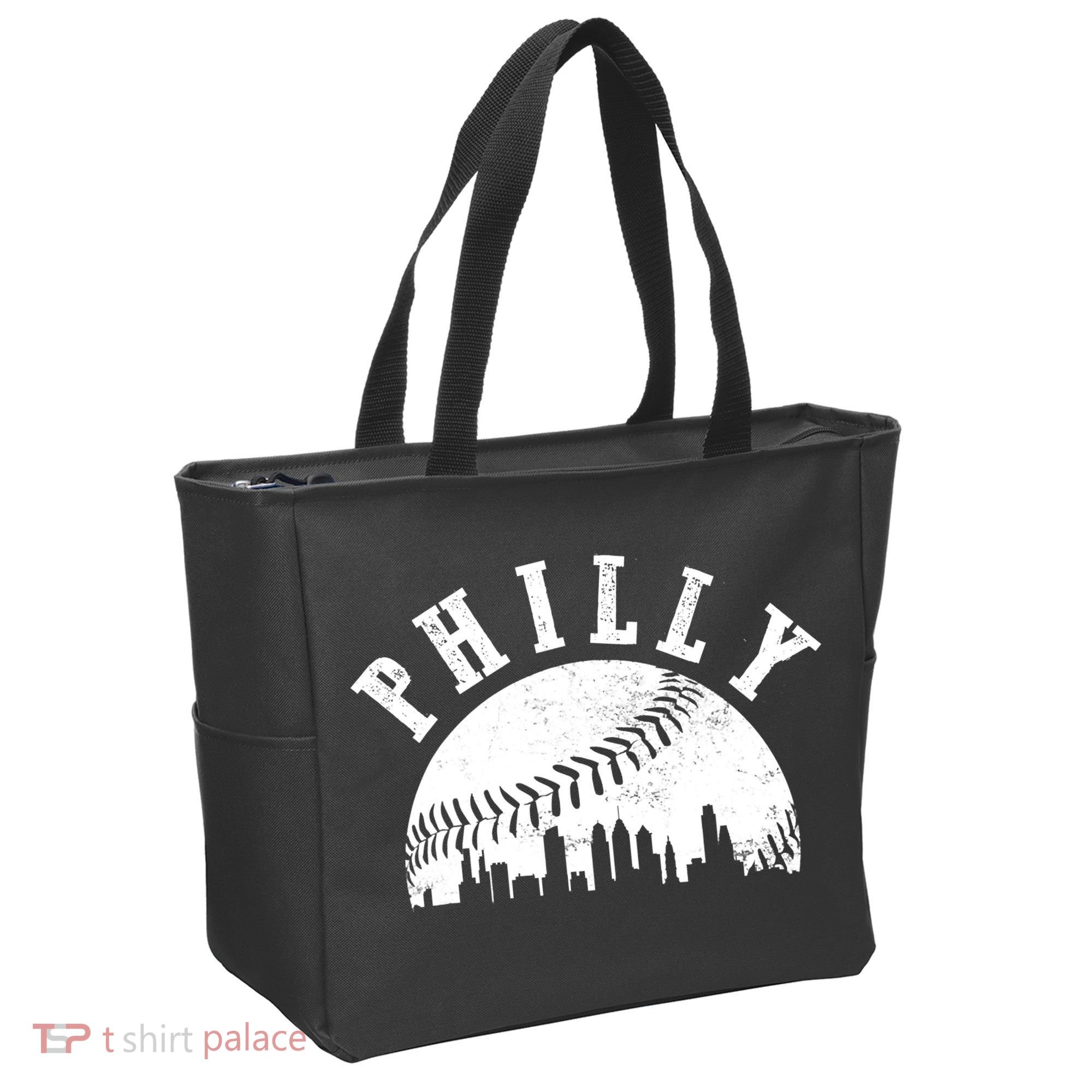 Philly Baseball Sports Skyline Illustration Cityscape Tote Bag