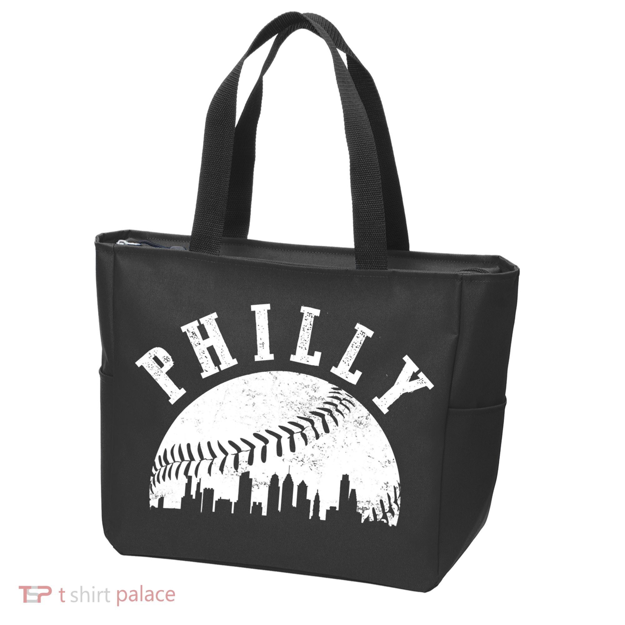 Philly Baseball Sports Skyline Illustration Cityscape Tote Bag