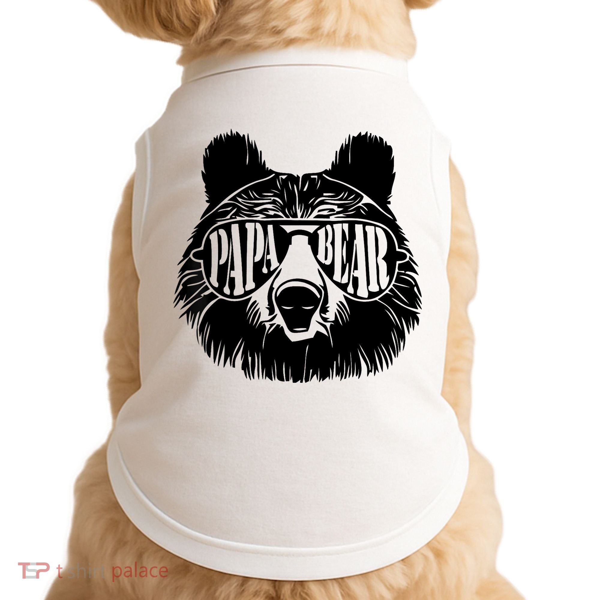 Papa Bear Sunglasses Father's Day Dad Grandpa Doggie Tank