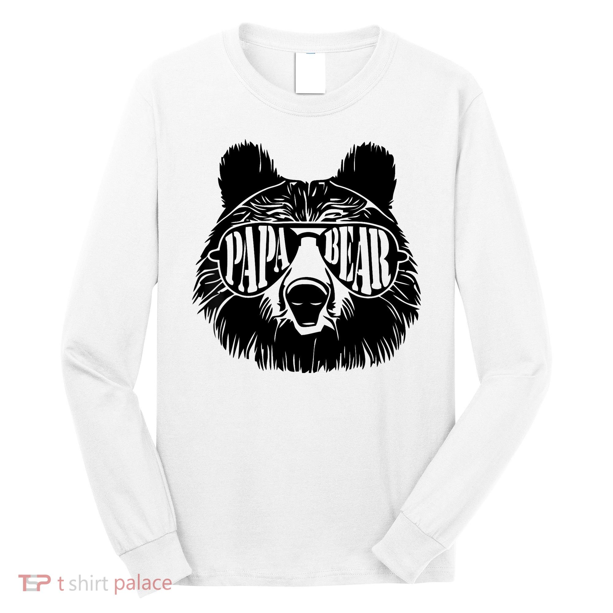 Papa Bear Sunglasses Father's Day Dad Grandpa Long Sleeve Shirt