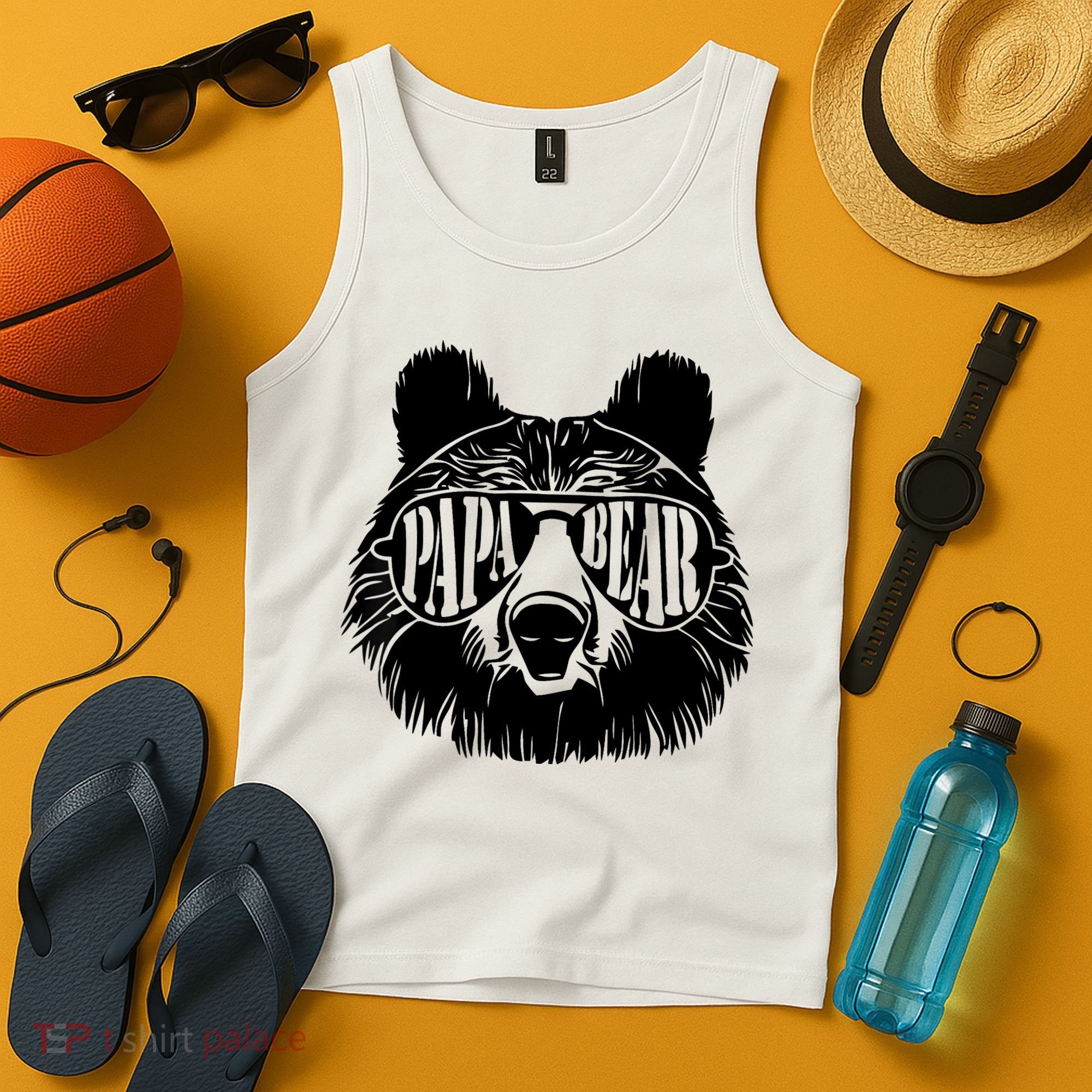 Papa Bear Sunglasses Father's Day Dad Grandpa Tank Top