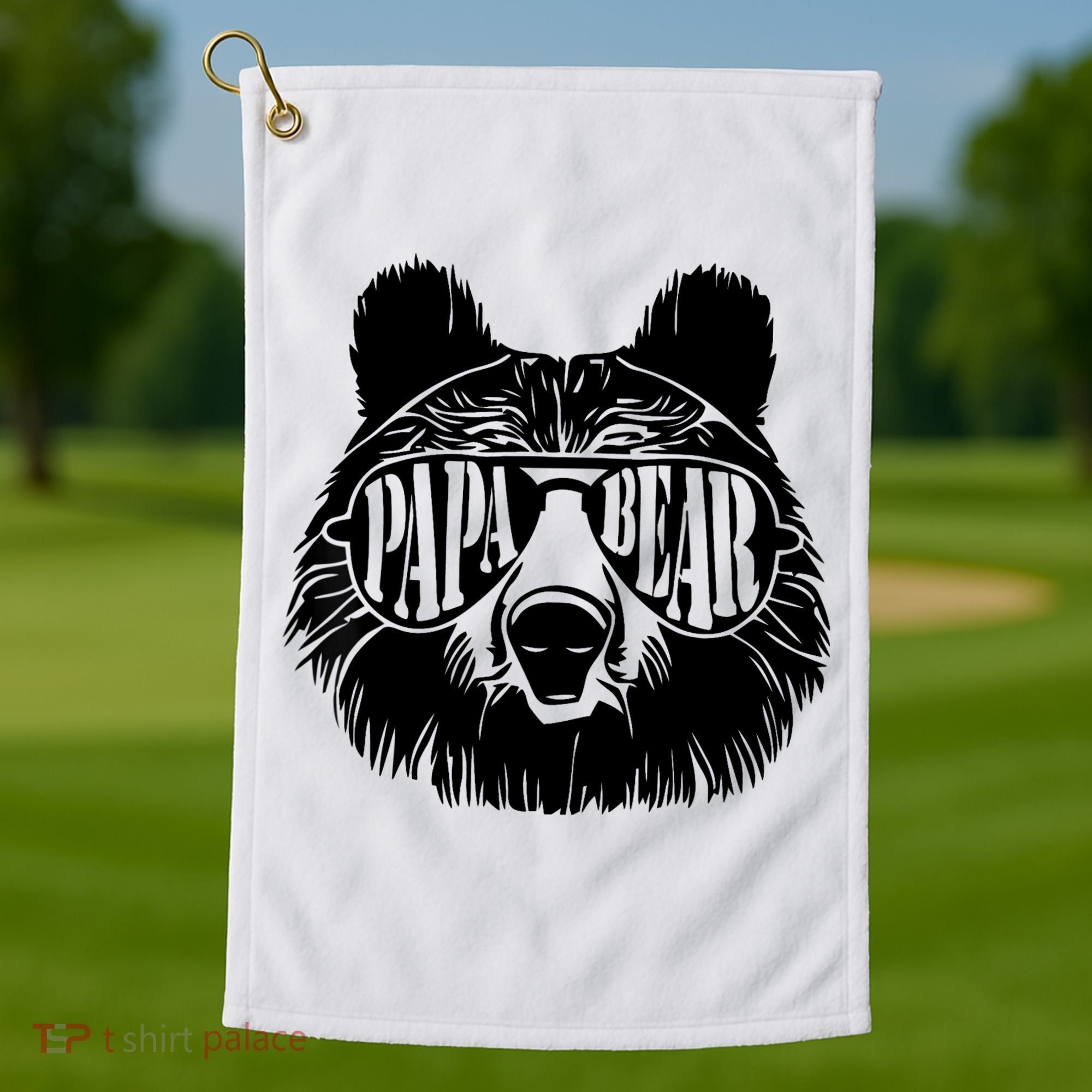 Papa Bear Sunglasses Father's Day Dad Grandpa Golf Towel
