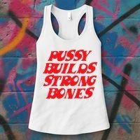 Pussy Builds Strong Bones Women's Tank Top thumb 3