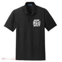 Pussy Builds Strong Bones Funny Meme Dry Zone Grid Polo thumb 0