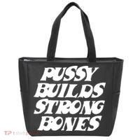 Pussy Builds Strong Bones Funny Meme Tote Bag thumb 0
