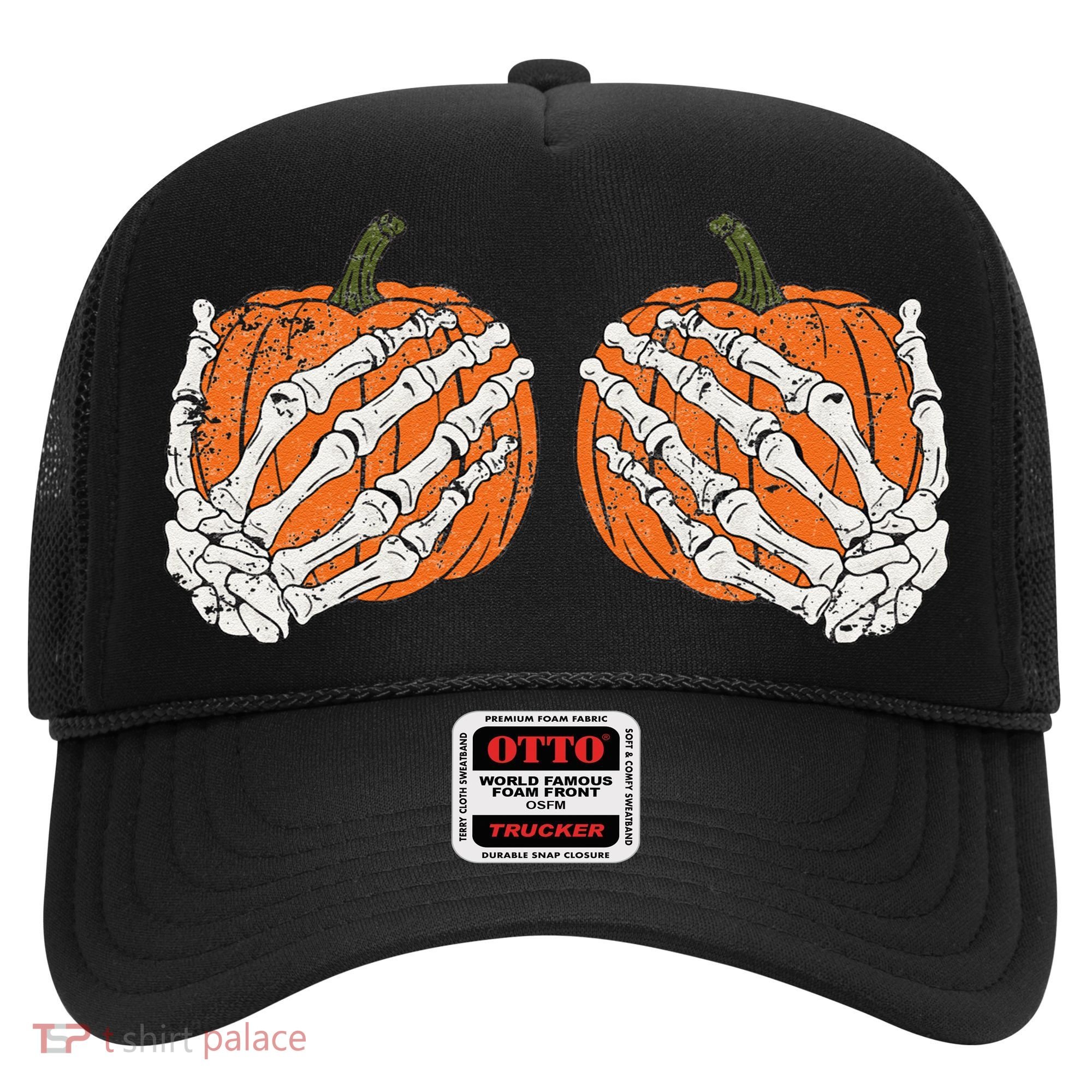 Pumpkin Boobies Skeleton Hands Funnys Funny Halloween Funny Hat