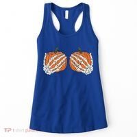 Pumpkin Boobies Skeleton Hands Funnys Funny Halloween Funny Women's Tank Top thumb 0