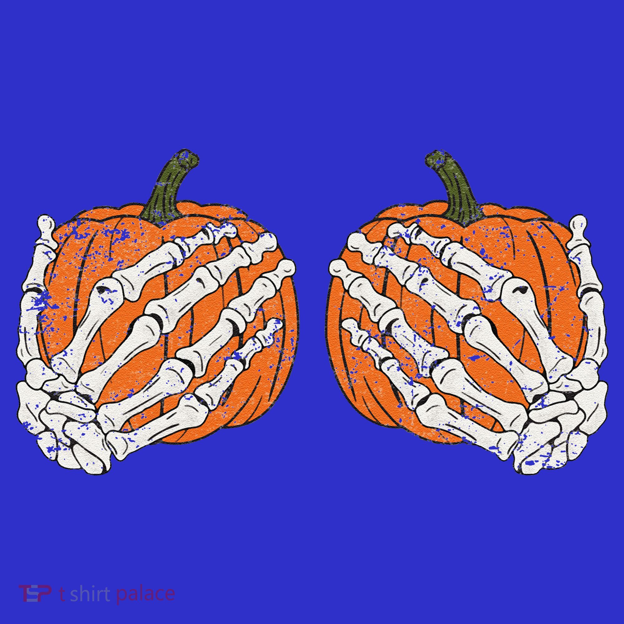 Pumpkin Boobies Skeleton Hands Funnys Funny Halloween Funny Women's Tank Top