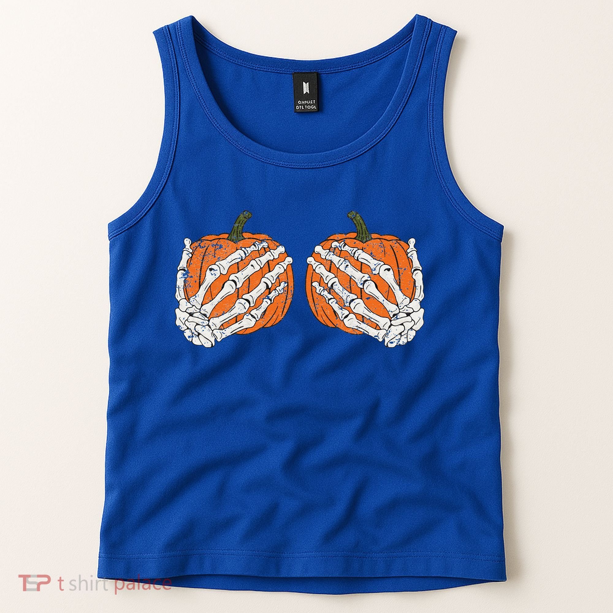 Pumpkin Boobies Skeleton Hands Funnys Funny Halloween Funny Tank Top