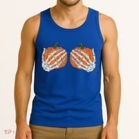 Pumpkin Boobies Skeleton Hands Funnys Funny Halloween Funny Tank Top thumb 3