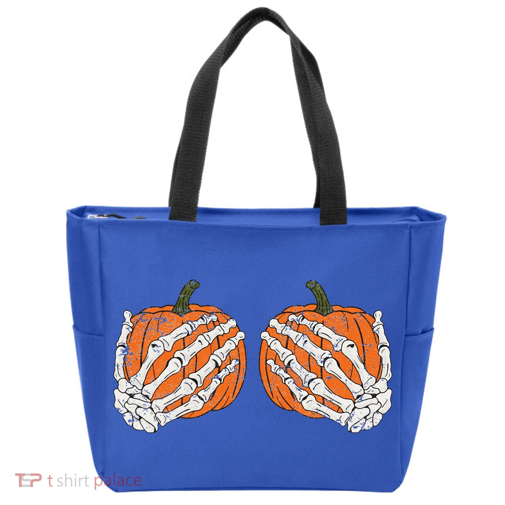Pumpkin Boobies Skeleton Hands Funnys Funny Halloween Funny Tote Bag