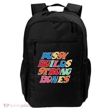 Pussy Builds Strong Bones Retro Colorful Logo Backpack