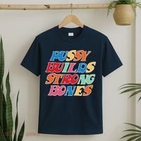 Pussy Builds Strong Bones Retro Colorful Logo T-Shirt thumb 2