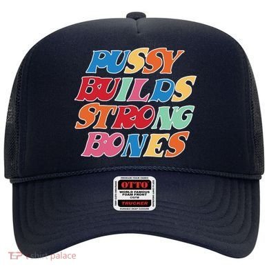 Pussy Builds Strong Bones Retro Colorful Logo Hat