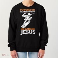 Powered by skateboarding and jesus Women's Sweatshirt thumb 0