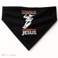 Powered by skateboarding and jesus USA-Made Doggie Bandana thumb 0