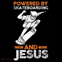 Powered by skateboarding and jesus Apron thumb 3