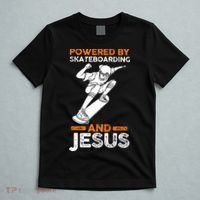 Powered by skateboarding and jesus T-Shirt thumb 5
