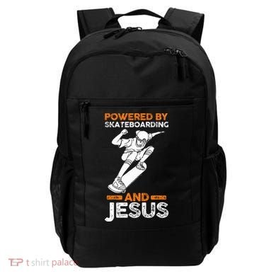 Powered by skateboarding and jesus Backpack