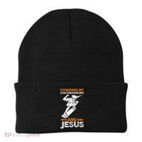 Powered by skateboarding and jesus Beanie thumb 0