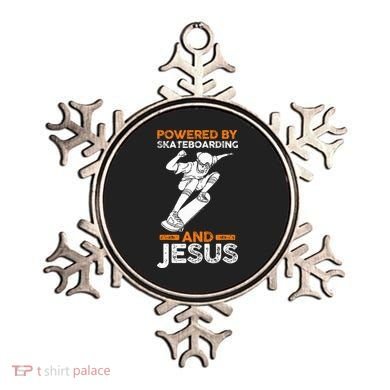 Powered by skateboarding and jesus Ornament