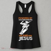 Powered by skateboarding and jesus Women's Tank Top thumb 3