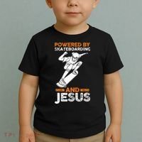 Powered by skateboarding and jesus Toddler T-Shirt thumb 2