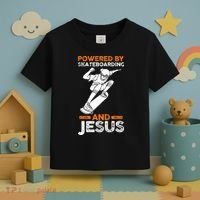 Powered by skateboarding and jesus Toddler T-Shirt thumb 3