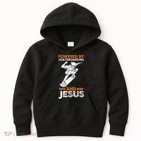 Powered by skateboarding and jesus Kids Hoodie thumb 0