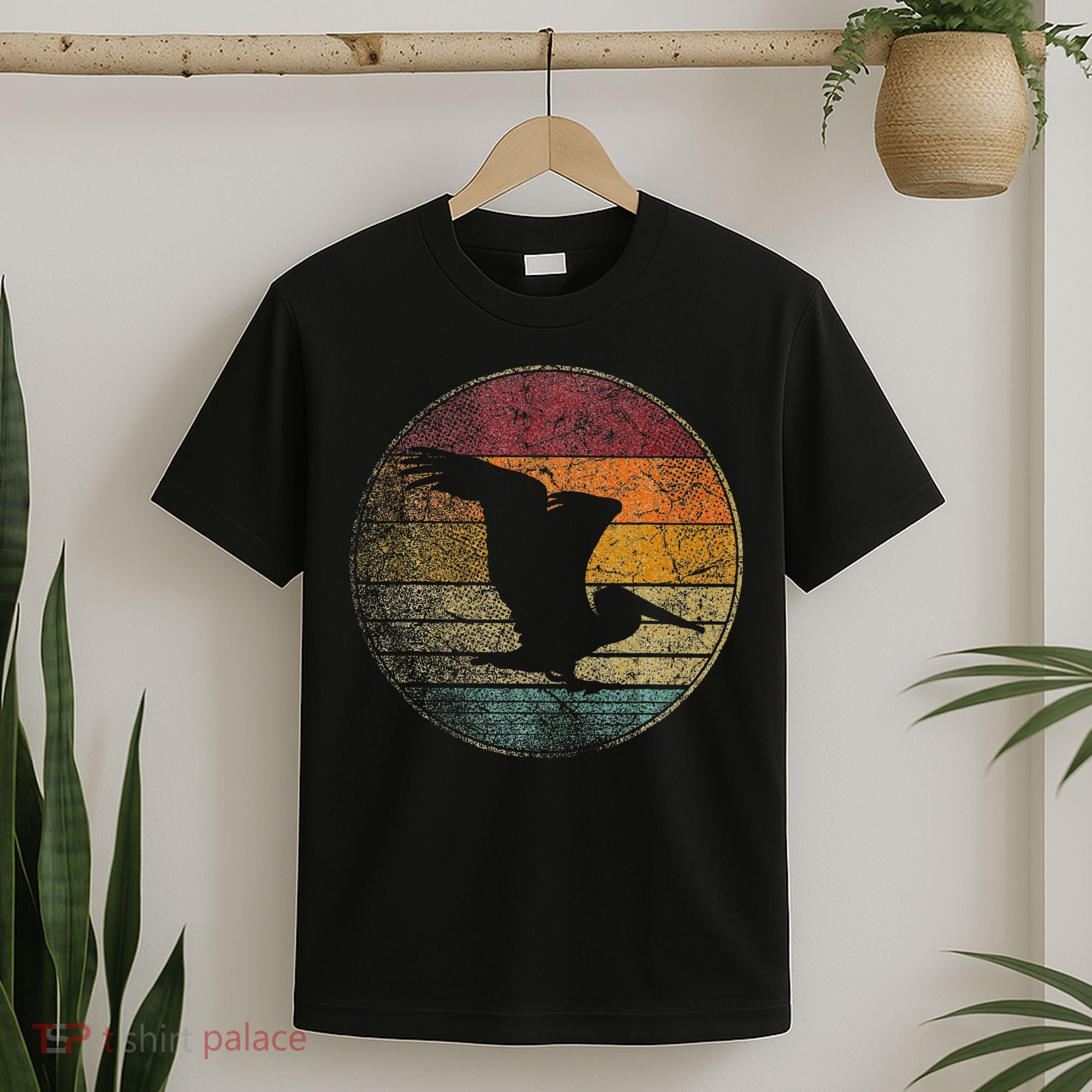Pelican Bird Sun Retro Vintage 80s Gift Beach Tropical T-Shirt