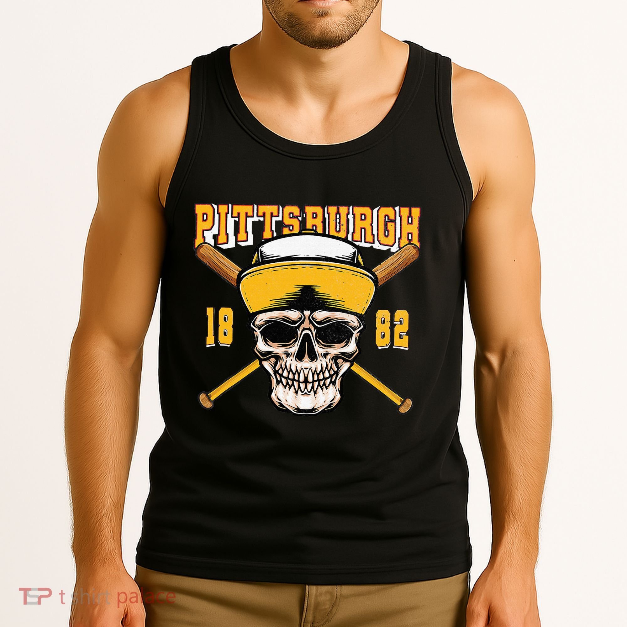 Pittsburgh Baseball Skyline Pennsylvania Player Coach Fan Tank Top