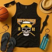 Pittsburgh Baseball Skyline Pennsylvania Player Coach Fan Tank Top thumb 4