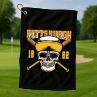 Pittsburgh Baseball Skyline Pennsylvania Player Coach Fan Golf Towel thumb 1