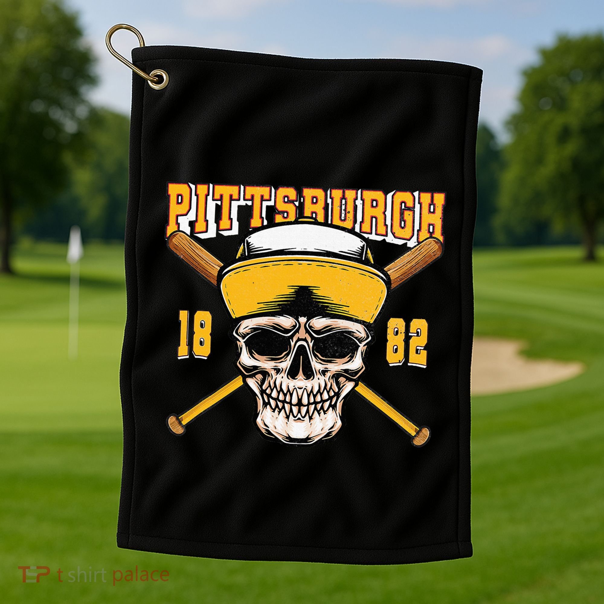 Pittsburgh Baseball Skyline Pennsylvania Player Coach Fan Golf Towel