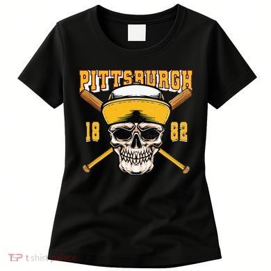 Pittsburgh Baseball Skyline Pennsylvania Player Coach Fan Women's T-Shirt