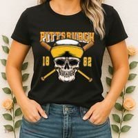 Pittsburgh Baseball Skyline Pennsylvania Player Coach Fan Women's T-Shirt thumb 2