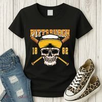 Pittsburgh Baseball Skyline Pennsylvania Player Coach Fan Women's T-Shirt thumb 3