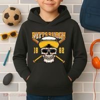 Pittsburgh Baseball Skyline Pennsylvania Player Coach Fan Kids Hoodie thumb 2