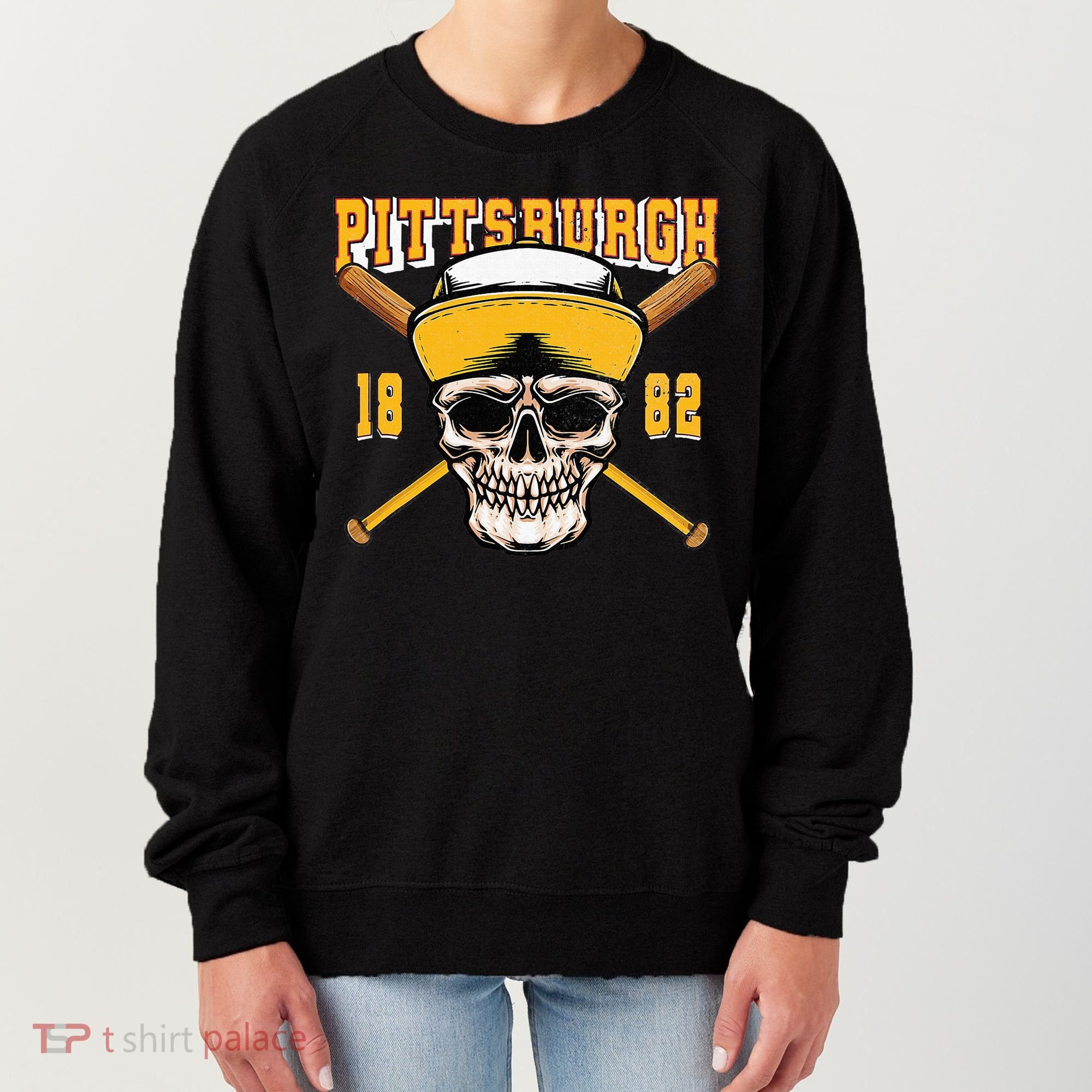 Pittsburgh Baseball Skyline Pennsylvania Player Coach Fan Women's Sweatshirt