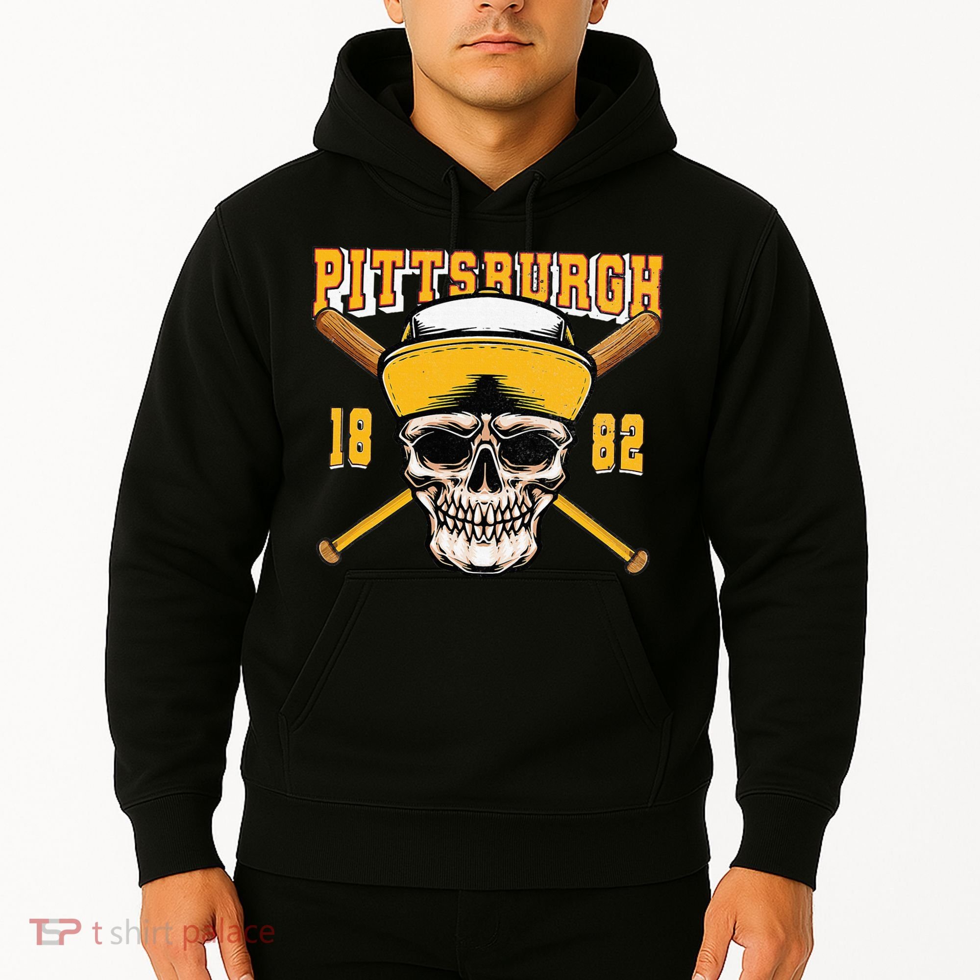 Pittsburgh Baseball Skyline Pennsylvania Player Coach Fan Hoodie