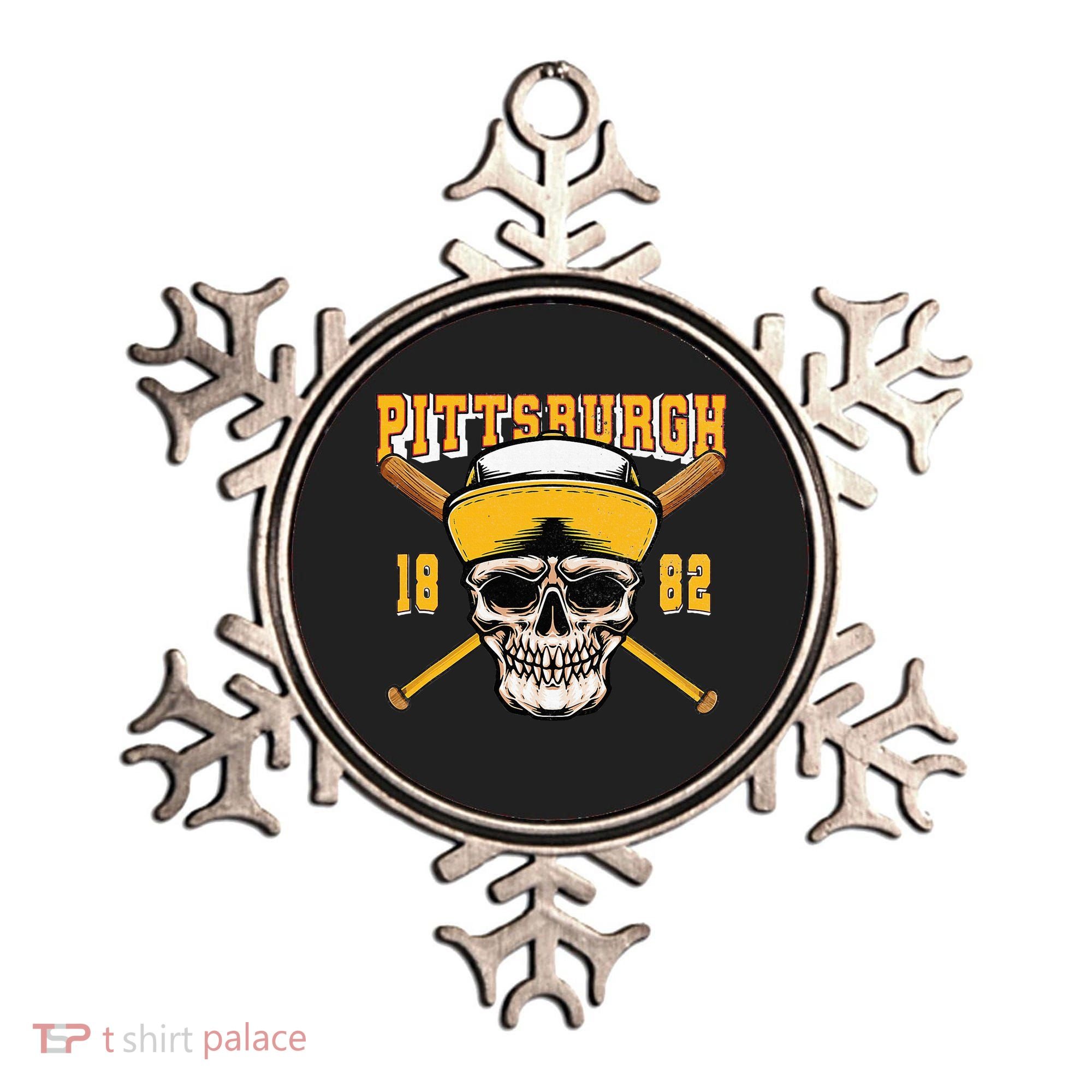 Pittsburgh Baseball Skyline Pennsylvania Player Coach Fan Ornament