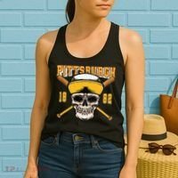 Pittsburgh Baseball Skyline Pennsylvania Player Coach Fan Women's Tank Top thumb 2