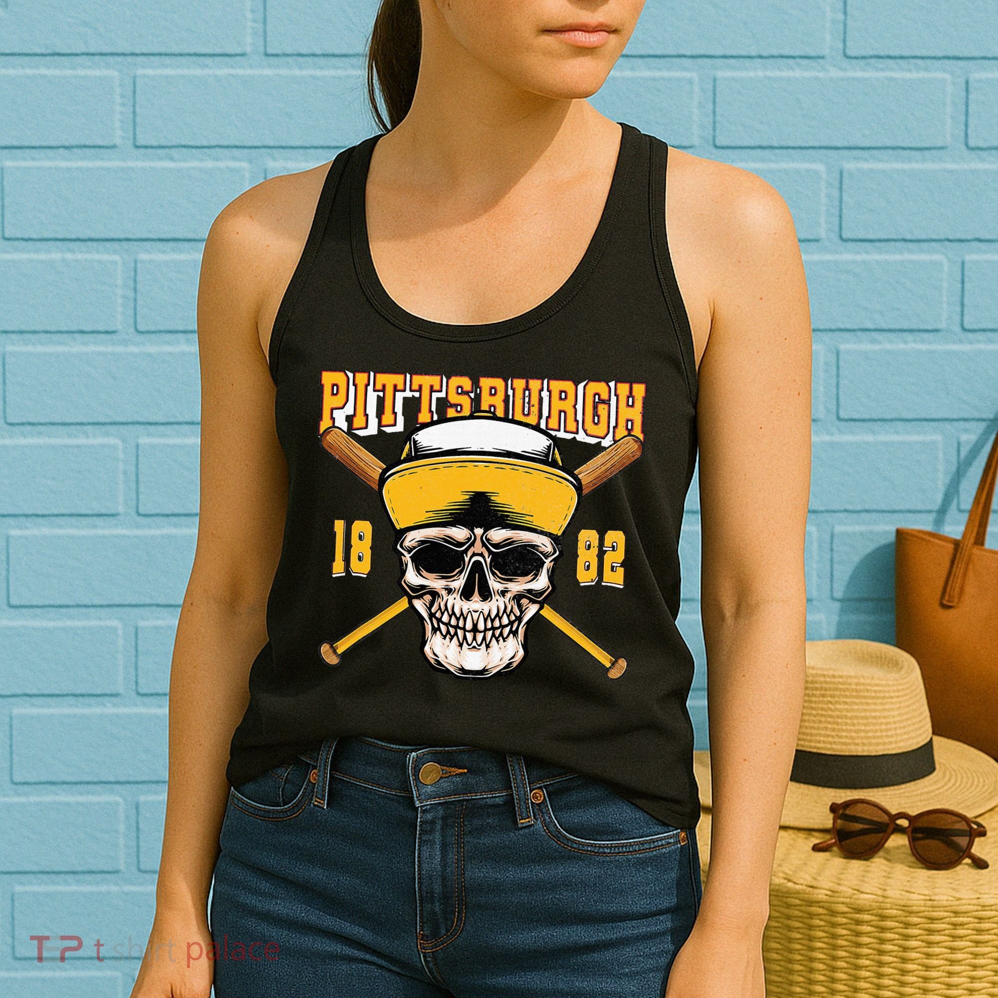 Pittsburgh Baseball Skyline Pennsylvania Player Coach Fan Women's Tank Top