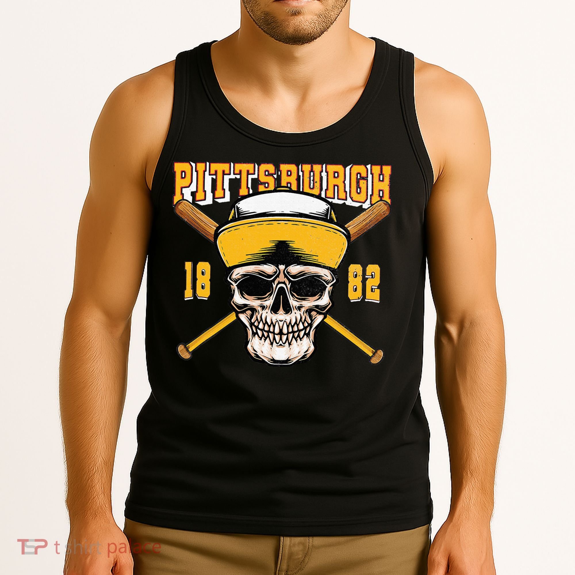 Pittsburgh Baseball Skyline Pennsylvania Player Coach Fan Tank Top